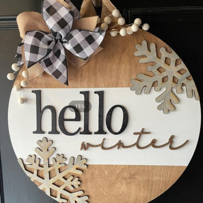 Seasonal Wooden Door Hanger