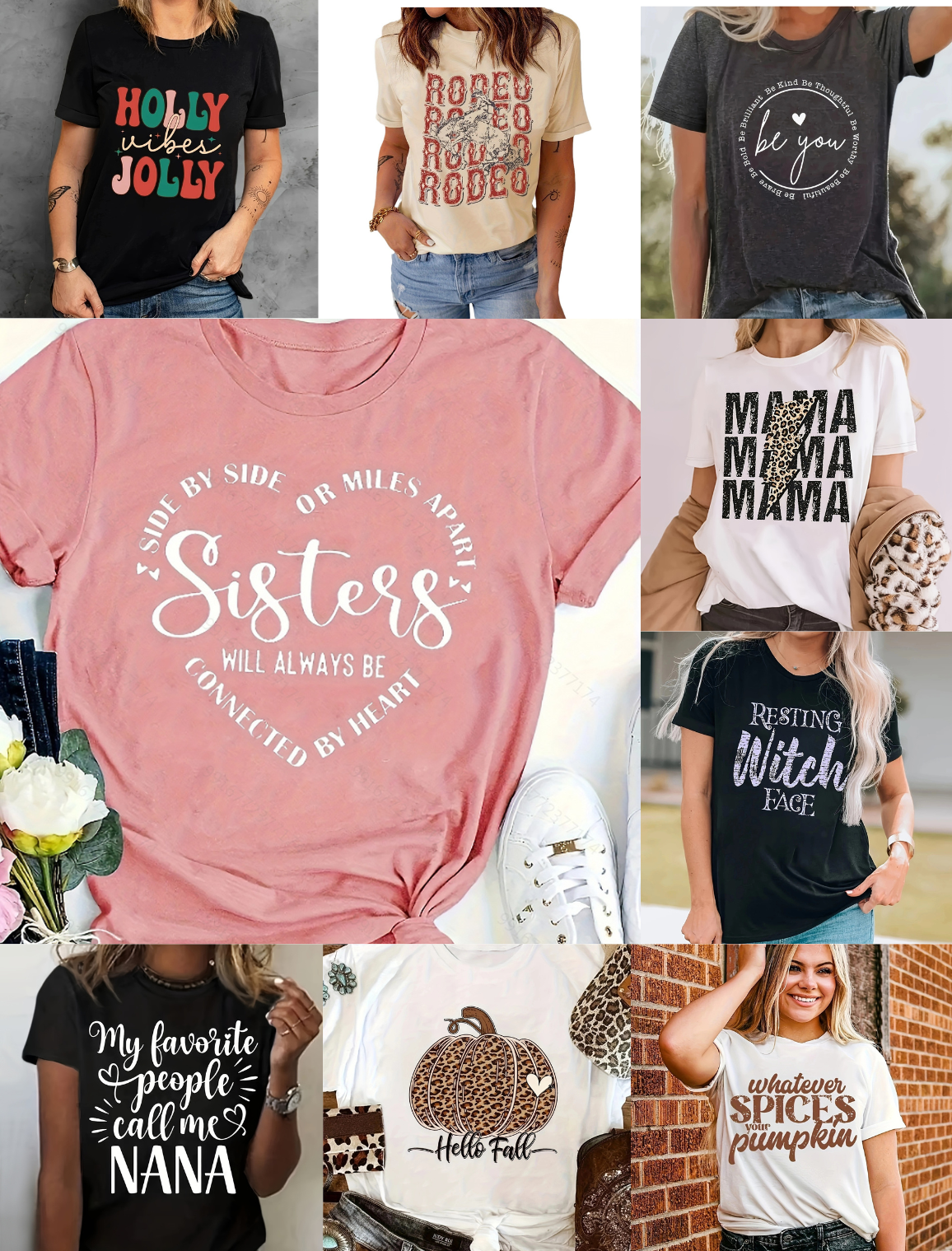 Women's Round Neck Print T-shirt