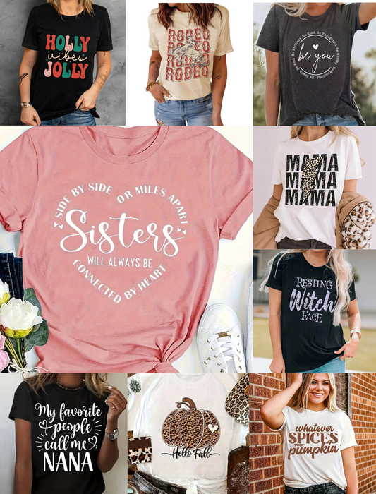 Women's Round Neck Print T-shirt