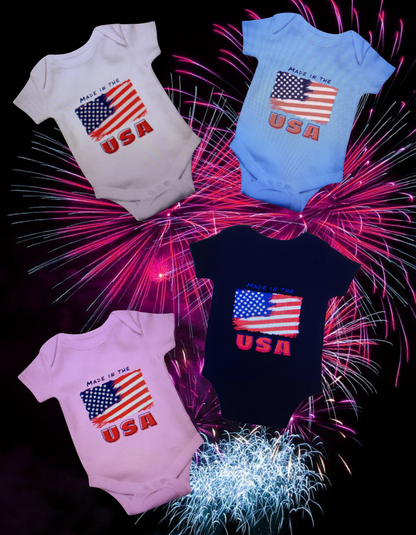 Baby Made In The USA Onesie