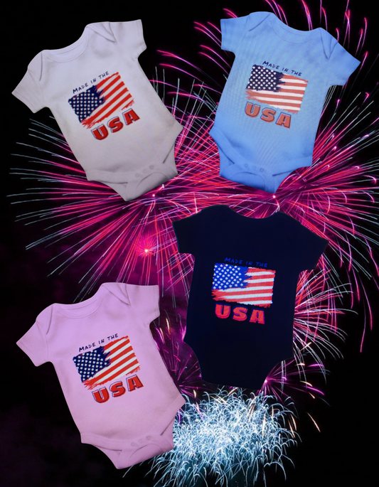 Baby Made In The USA Onesie