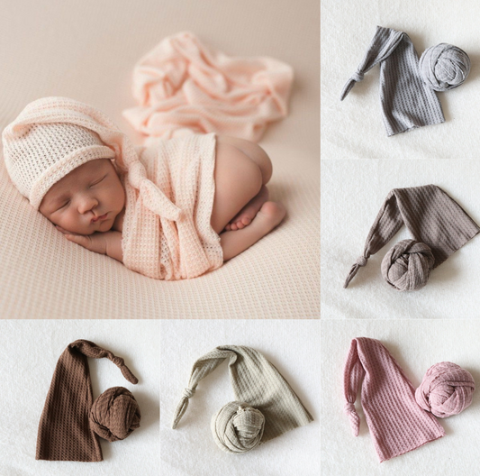 Newborn 1st Pic Knitted Hat & Shaw Set