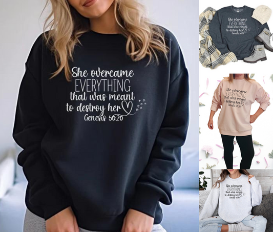 Christian She Overcame Sweatshirt