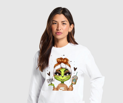 Women's Christmas Grinch Long Sleeve Shirt