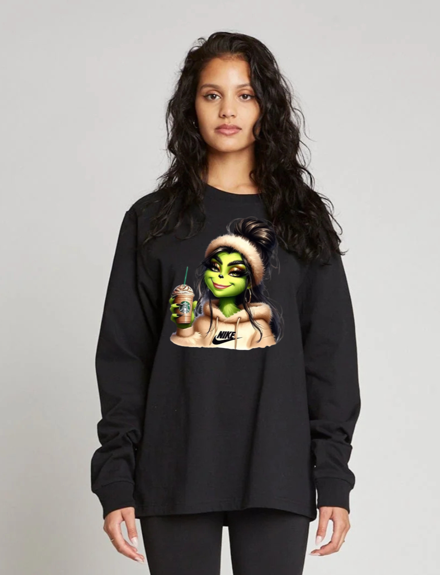 Women's Christmas Grinch Long Sleeve Shirt