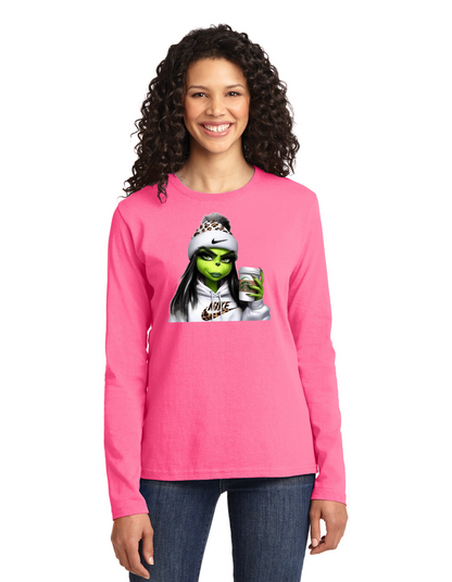 Women's Christmas Grinch Long Sleeve Shirt