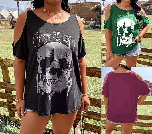 Women's Plus Size Skeleton Shirt