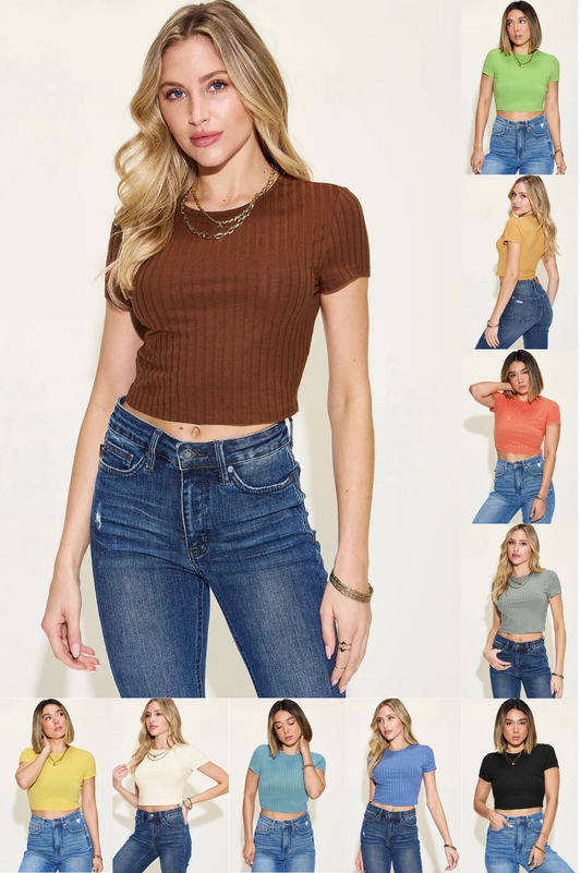 Basic Bae Ribbed Crop Top