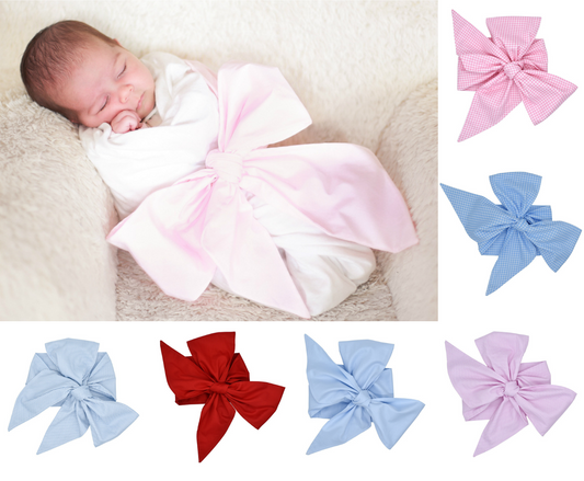Baby Swaddling Blanket with Bow Scarf