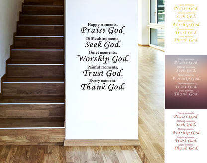 Praise Seek Worship Trust Thank God Wall Decals