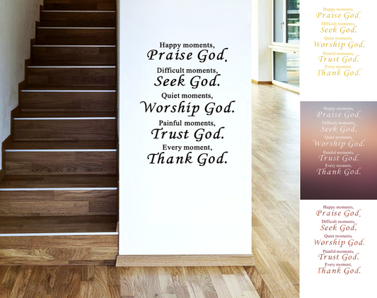 Praise Seek Worship Trust Thank God Wall Decals
