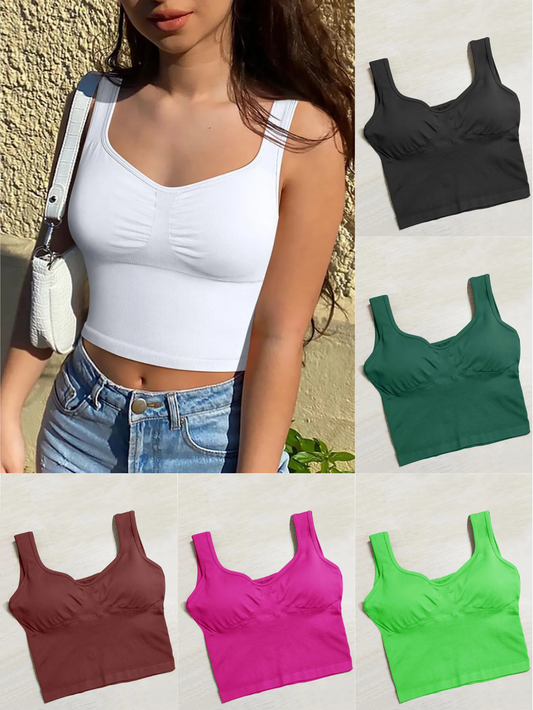 Women's Wide Strap Cropped Tank Top