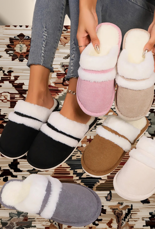 Women's Faux Fur Round Toe Slippers