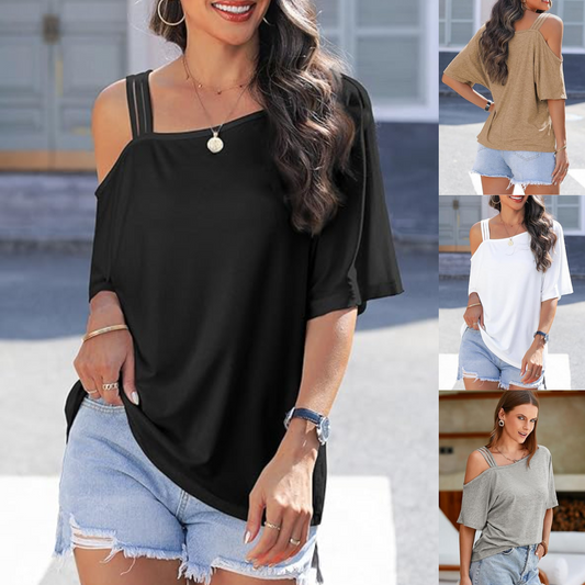Women's Asymmetrical Cold Shoulder Top