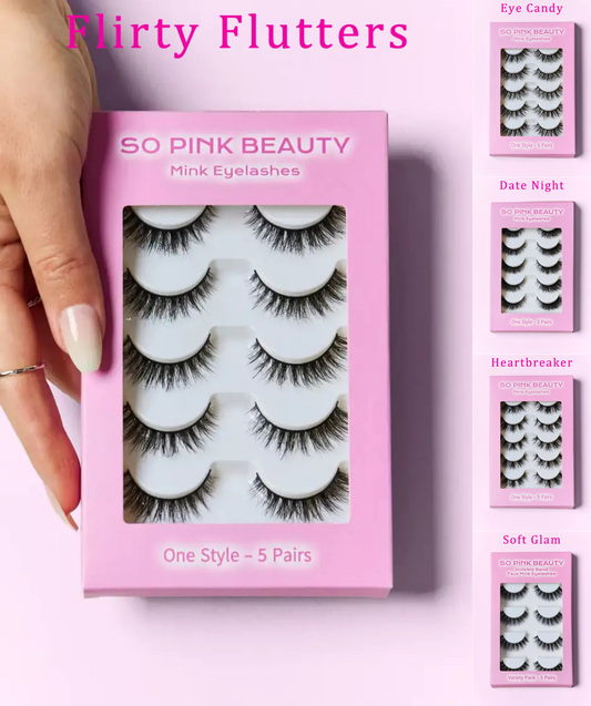So Pink Beauty Flirty Glam Eyelashes 5 Pk