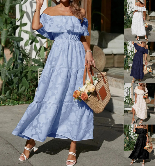 Women's Floral Off Shoulder Midi Dress
