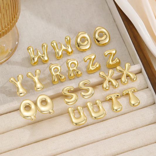 Claudia's Bubble Letter Stud Earrings N-Z