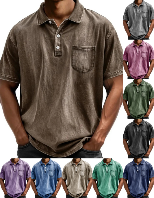 Men's Vintage Pocket Polo Shirt