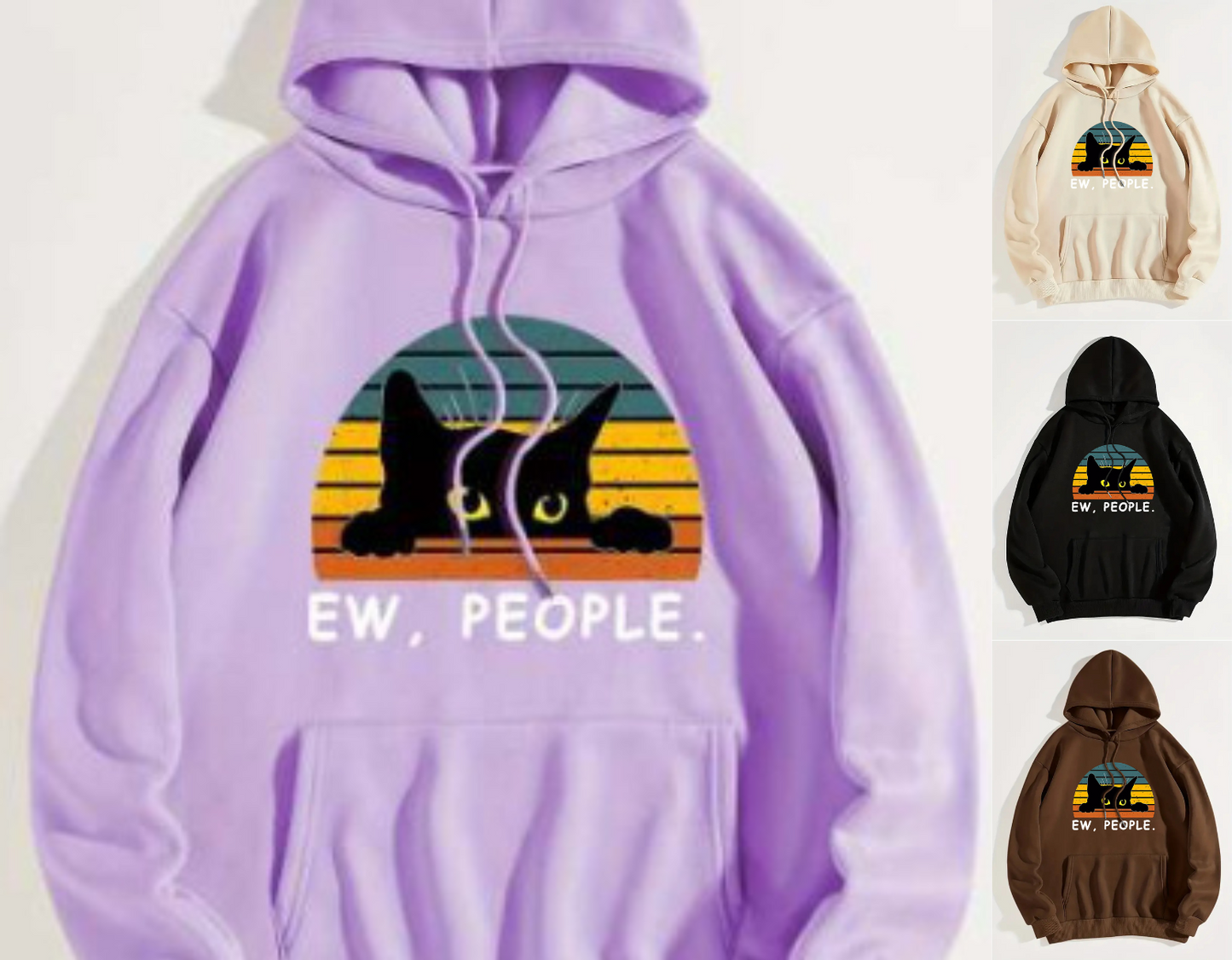 Women's Ew People Cat Hoodie