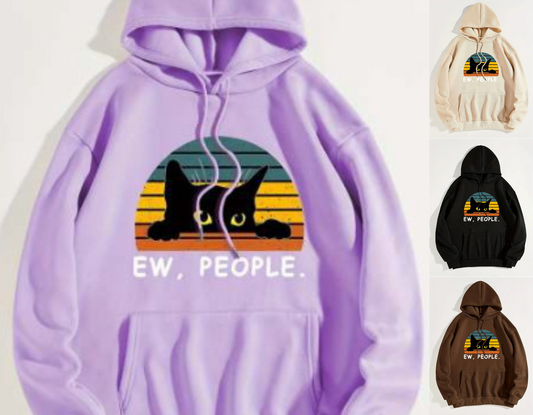 Women's Ew People Cat Hoodie