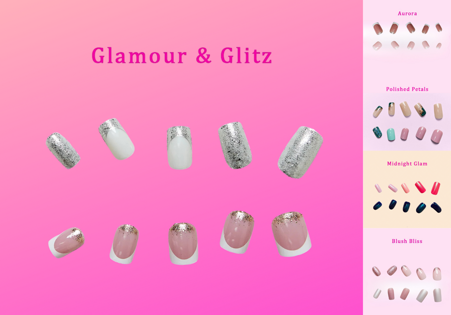 So Pink Beauty Midnight Bliss Collection Press-On Nails
