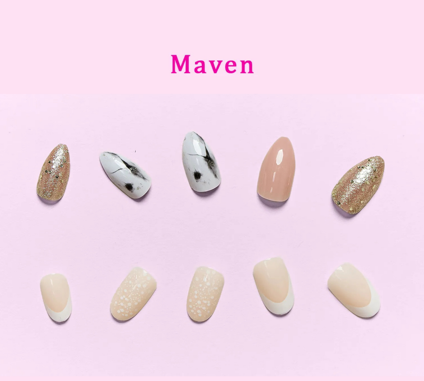 So Pink Beauty Natural Glitz Collection Press-On Nails