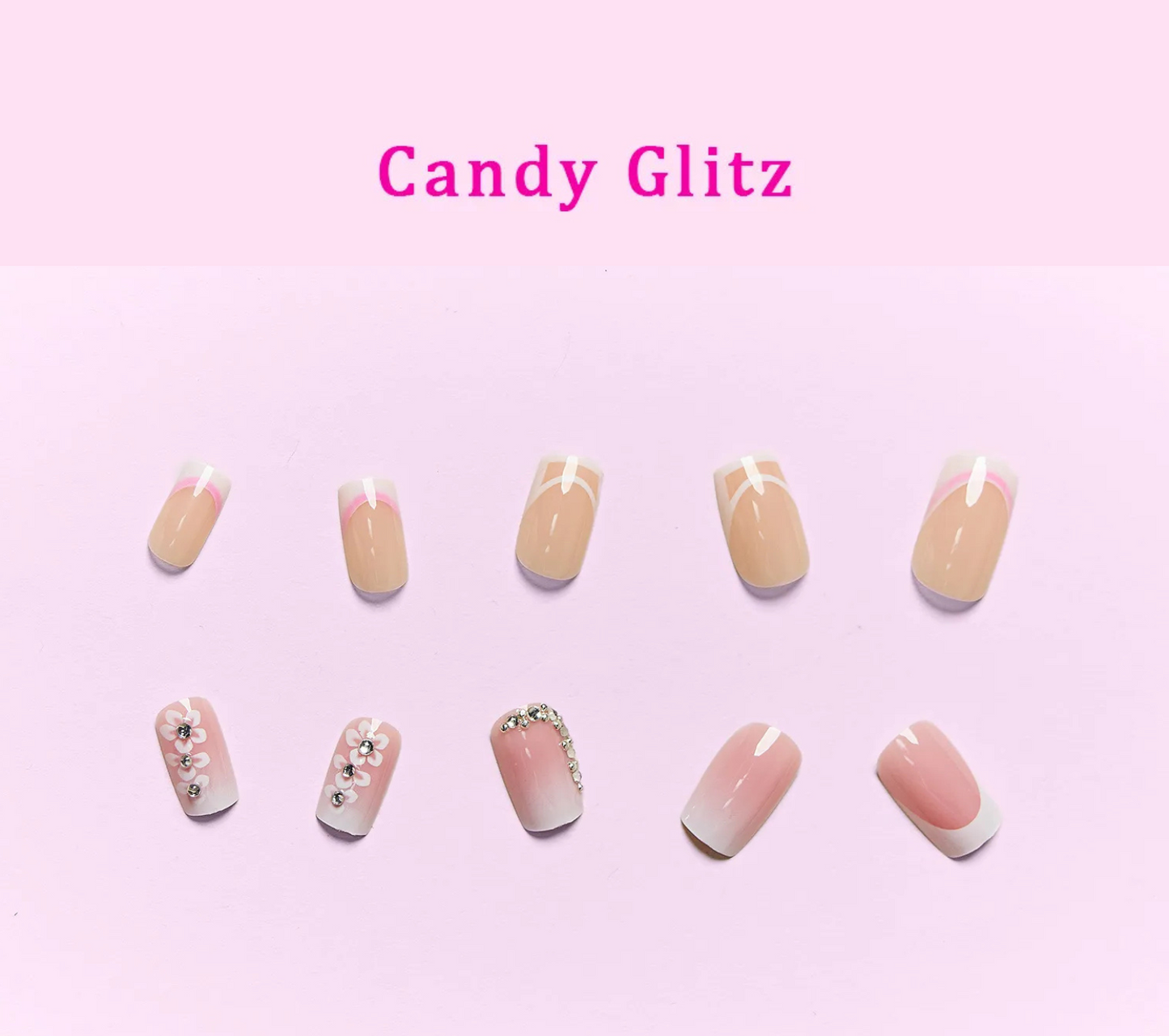 So Pink Beauty Natural Glitz Collection Press-On Nails