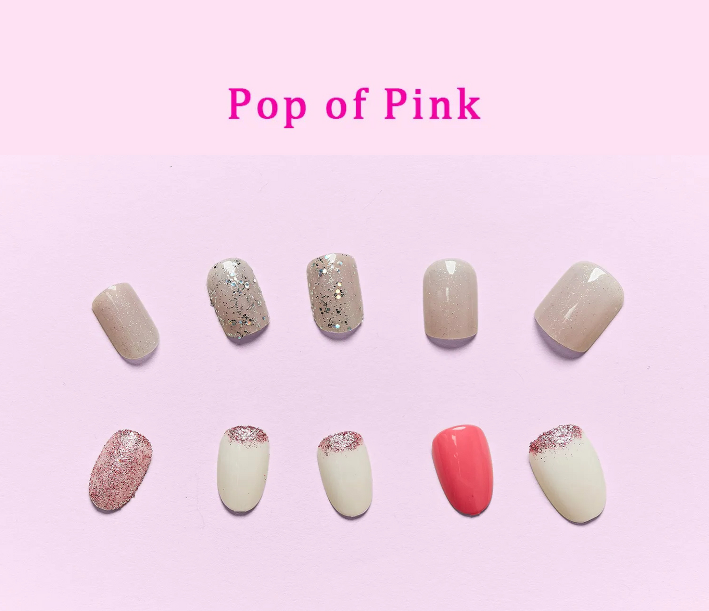 So Pink Beauty Natural Glitz Collection Press-On Nails