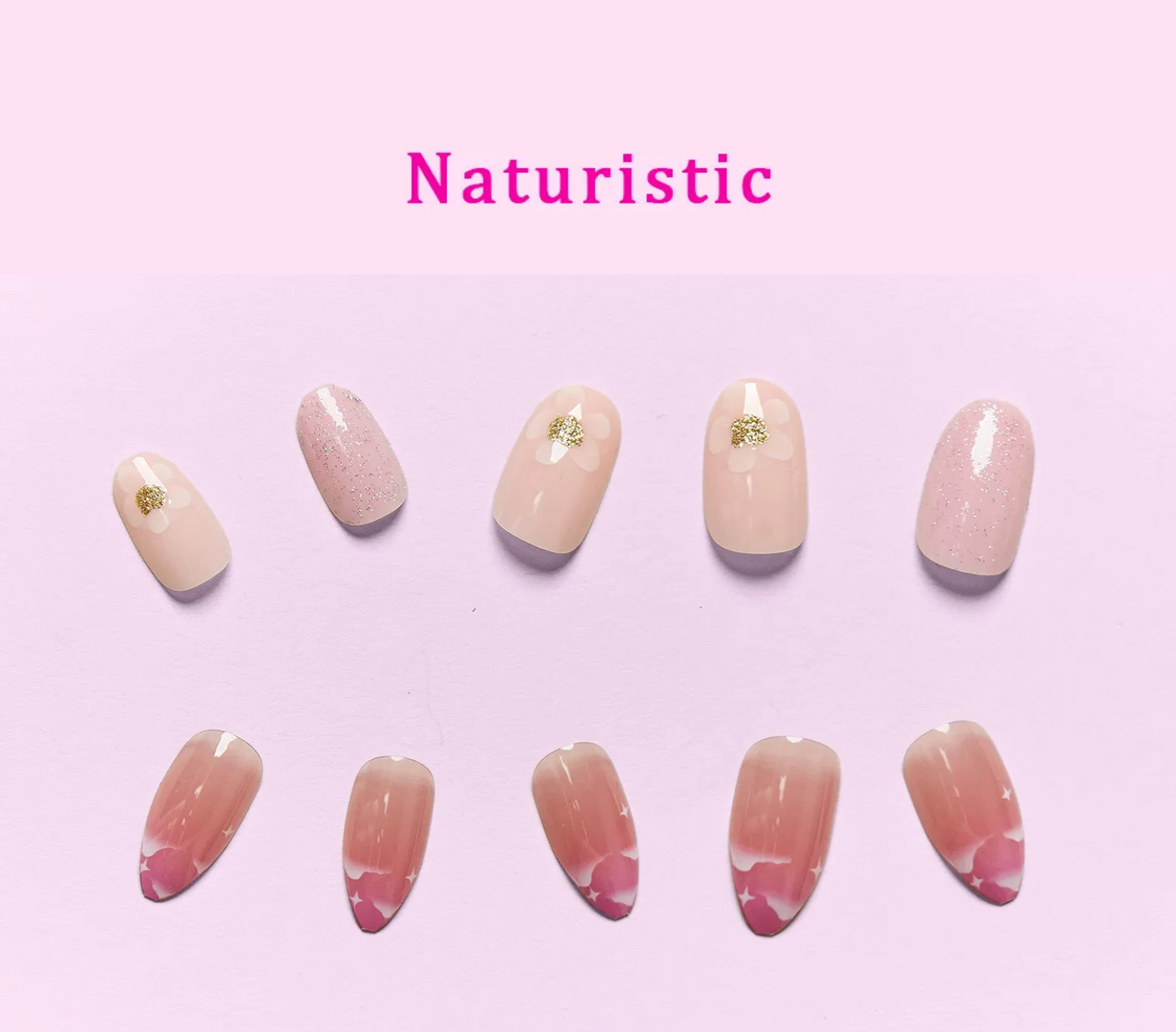 So Pink Beauty Natural Glitz Collection Press-On Nails