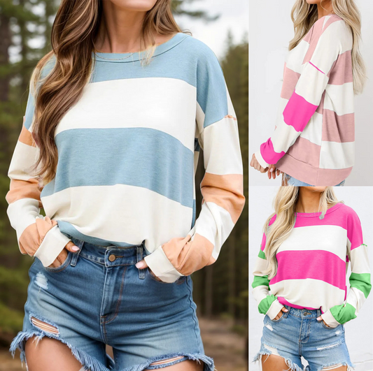Women's Contrast Striped Shirt
