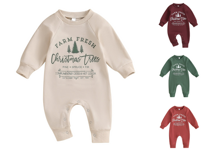Baby's Farm Fresh Christmas Trees Romper