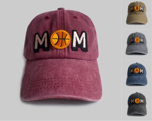 Simple Distressed Basketball Mom Hat