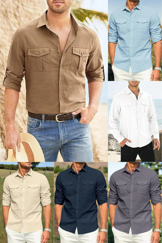 Men's Long Sleeve Button-Down Collar Shirt