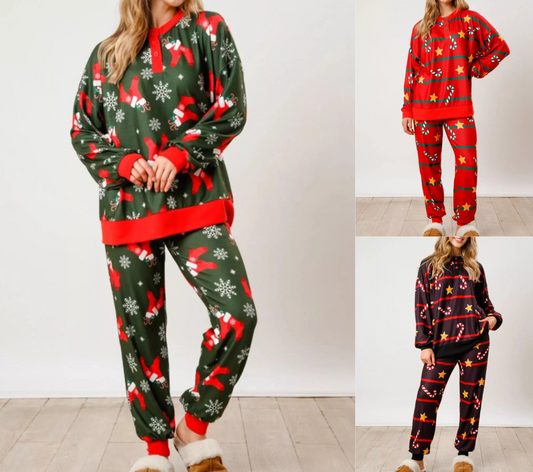 Women's Oversized Christmas Pajamas 2pcs set