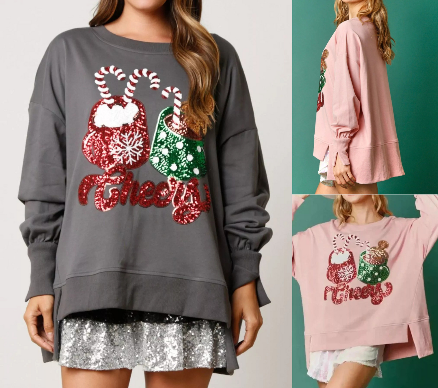 Women's Oversized Cheers Sweatshirt