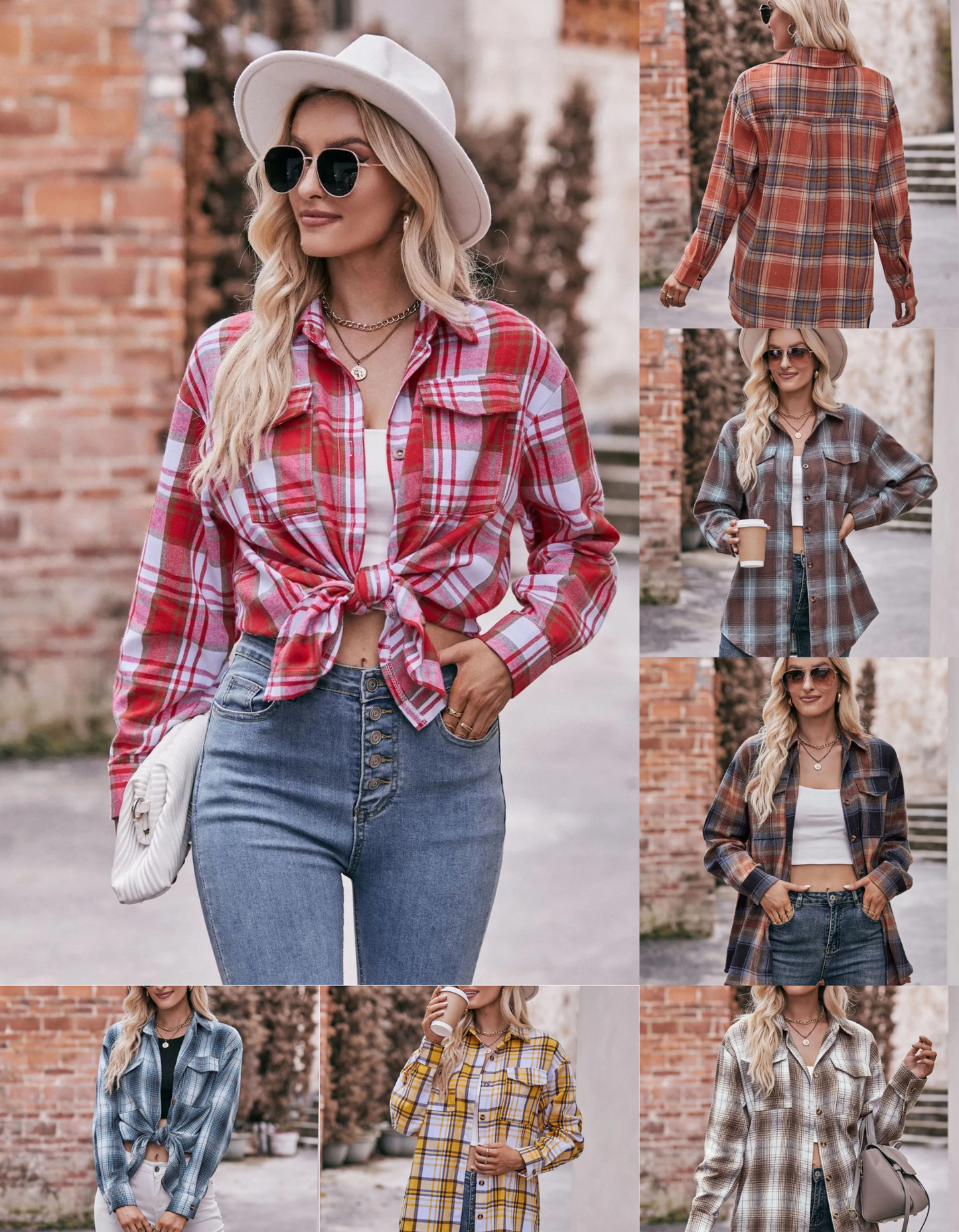 Mandy Plaid Button Down Long Sleeve Shirt