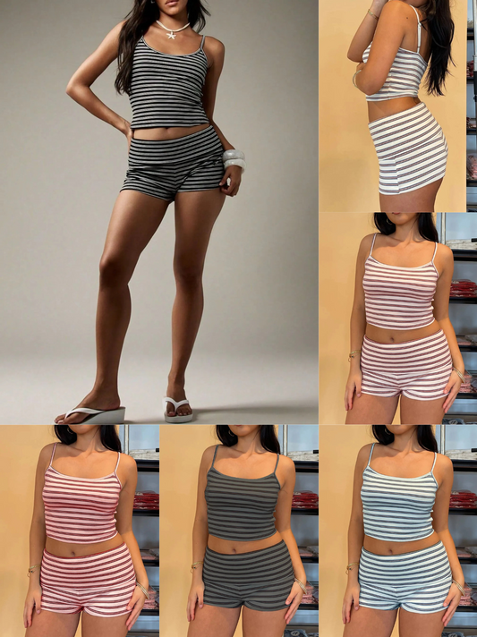 Women's Striped Pajamas 2pcs set