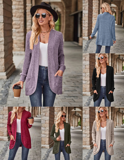 Women's Basic Ribbed Cardigan