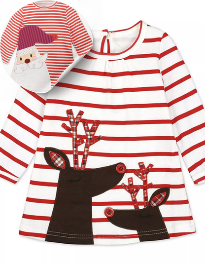 Girl's Christmas Striped Dress