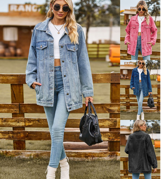 Women's Buttoned Denim Jacket