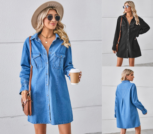 Women's Long Sleeve Denim Dress