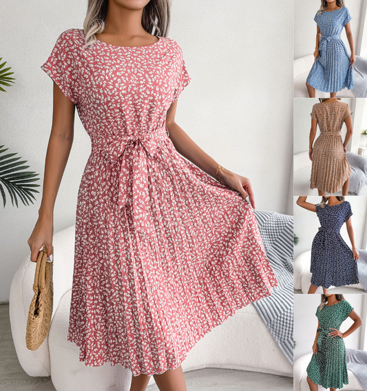 Women's Floral Pleated Dress