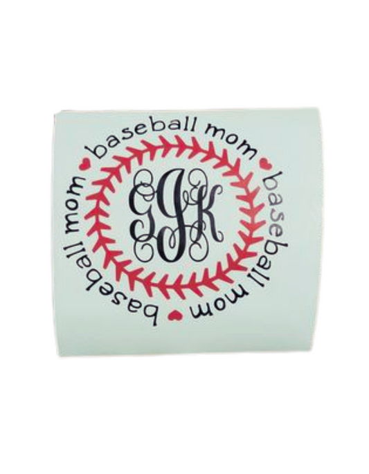 Baseball Mom Initial Decal
