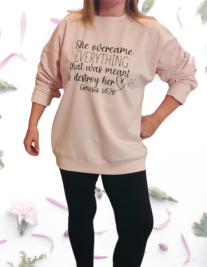 Christian She Overcame Sweatshirt