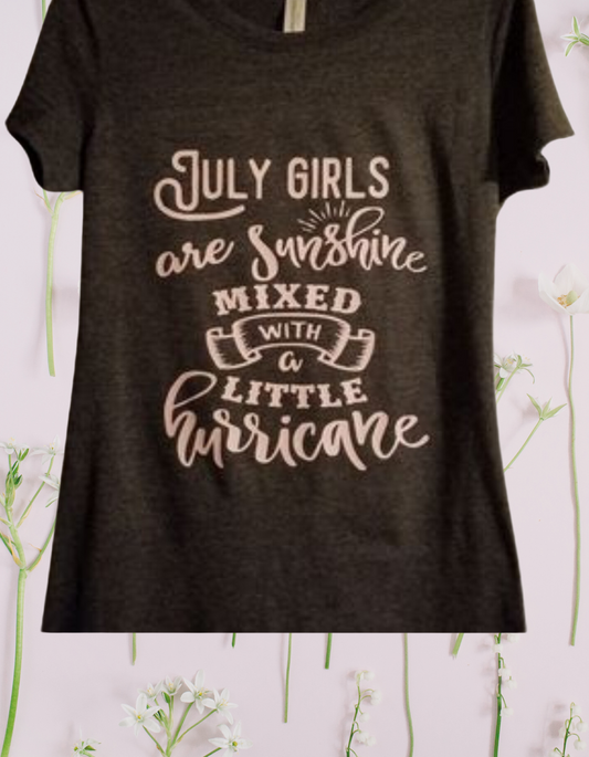 Birthday Month 'Sunshine Mixed With A Little Hurricane' Shirt