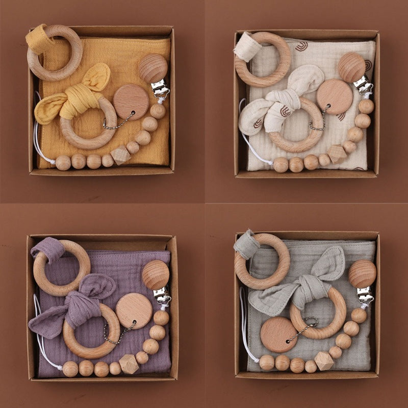 Baby Muslin Wooden Gift Sets