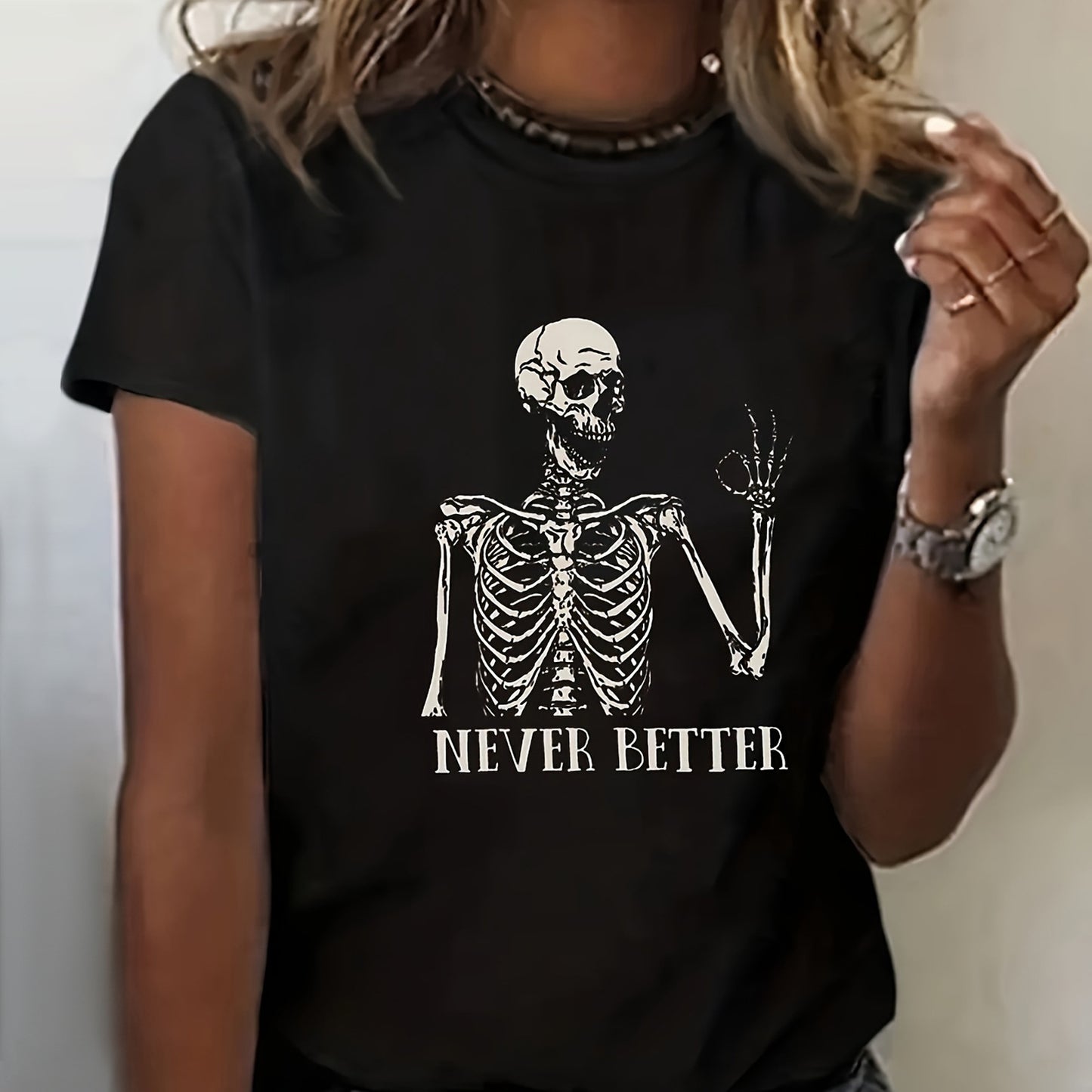 Women's Round Neck Print T-shirt