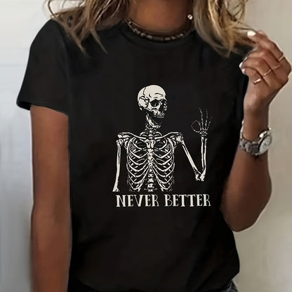 Women's Round Neck Print T-shirt
