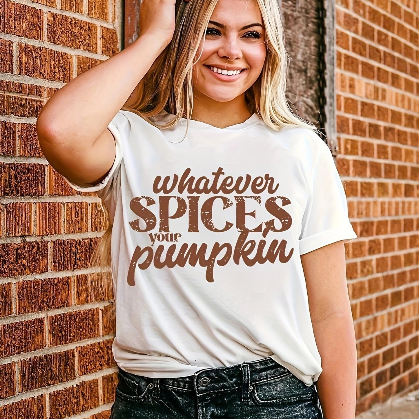 Women's Round Neck Print T-shirt