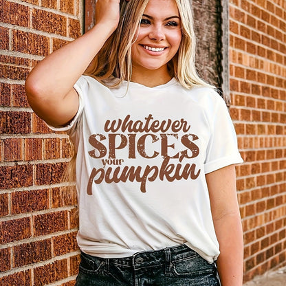 Women's Round Neck Print T-shirt